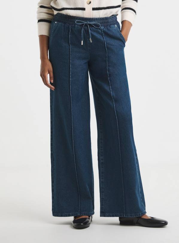 SIMPLY BE Pintuck Wide Leg Jogger Jeans 12